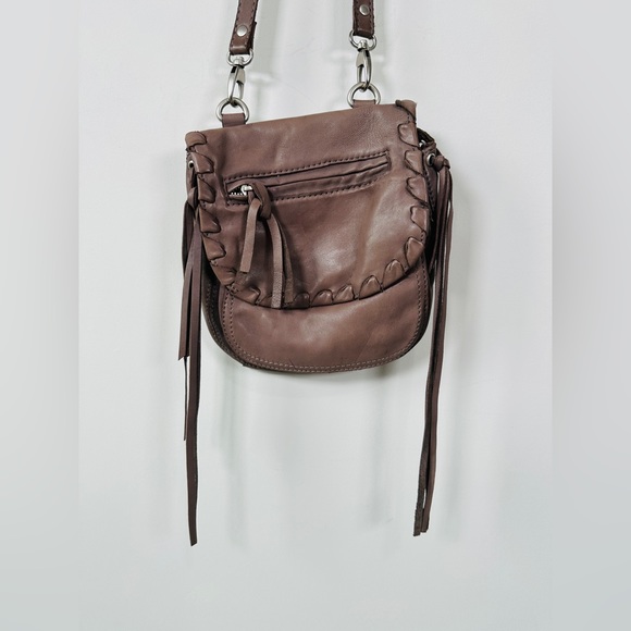 Genuine Leather Saddle Bag with Fringe Detail By Joe's - Picture 7 of 14